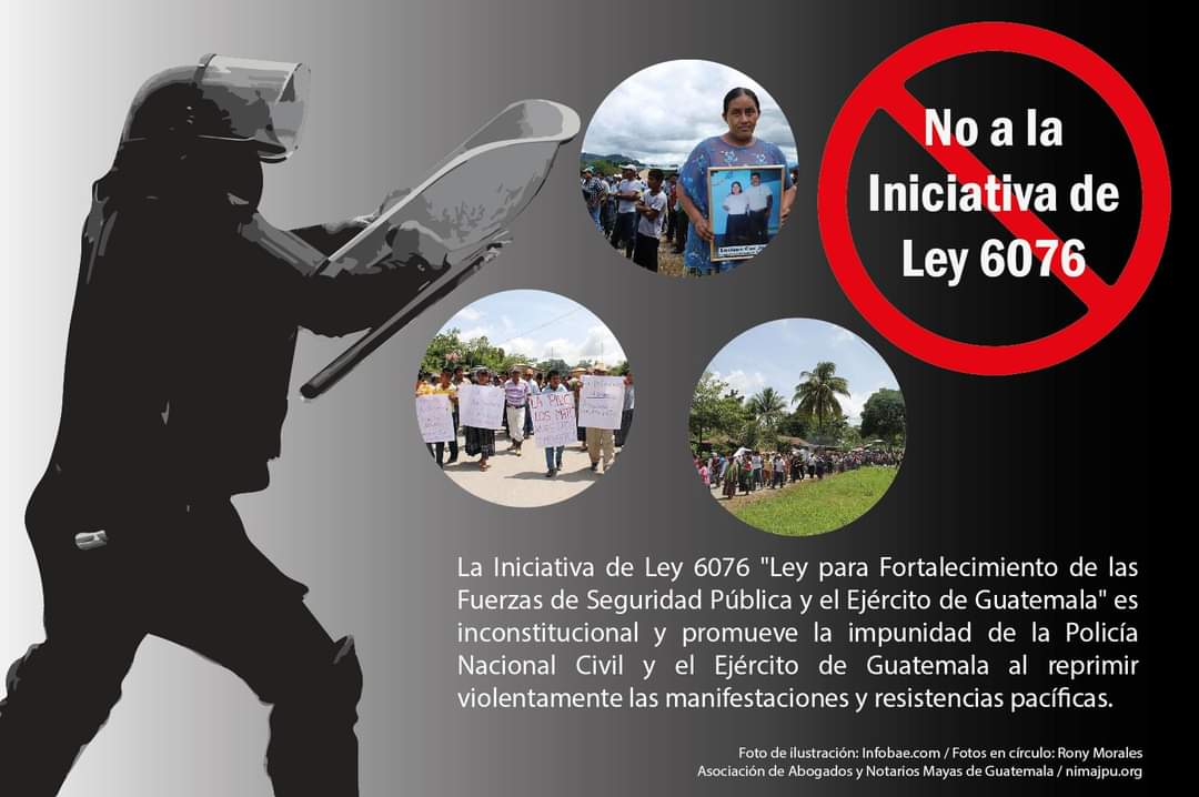 La impunidad de la PNC y el Ejército al reprimir violentamente manifestaciones pacíficas al ser aprobada la Iniciativa de Ley 6076
