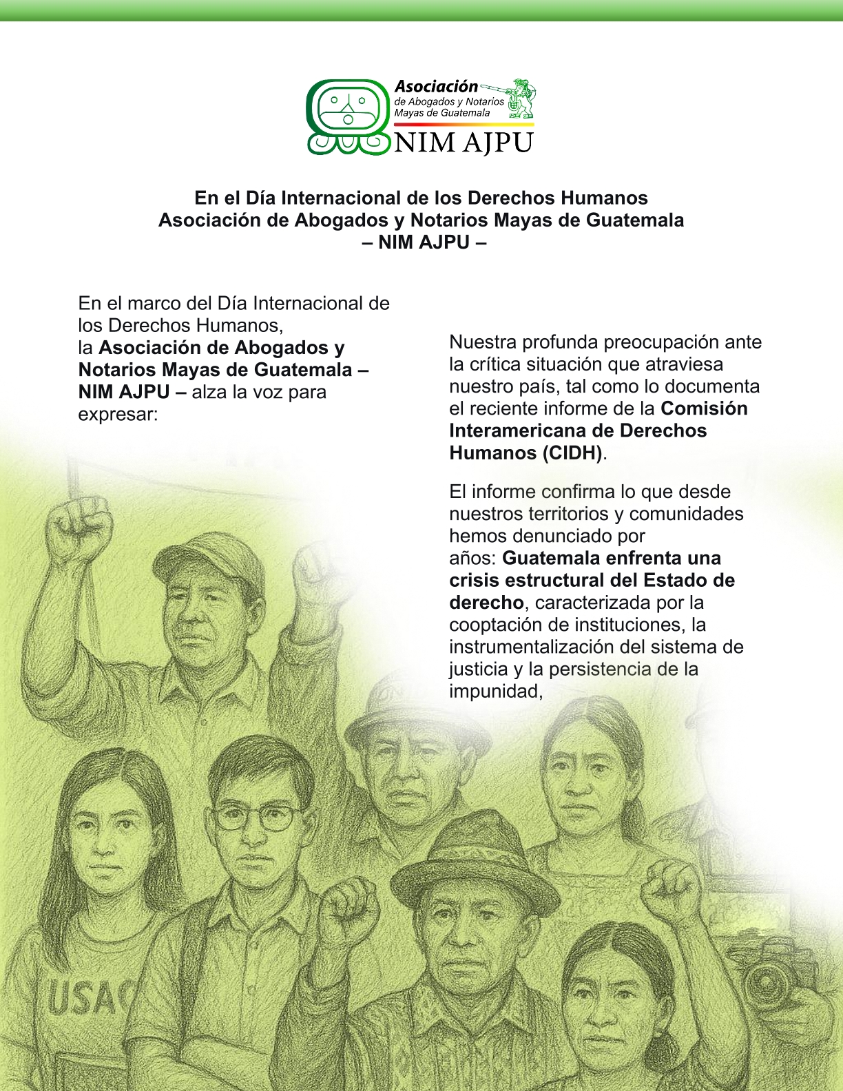 Comunicado en el Día de los Derechos Humanos